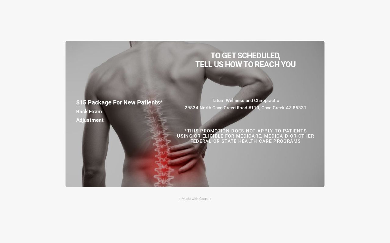 Carrd profile picture for @chiropractic